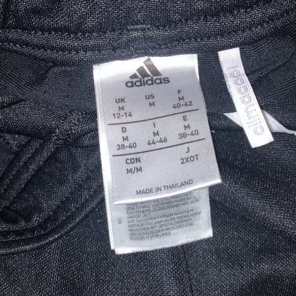 Adidas Black With White Stripe Joggers Size Medium - Picture 3 of 3